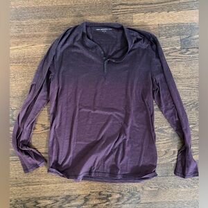 John Varvatos U.S.A. Long Sleeve Henley Shirt – Burgundy – Size Large